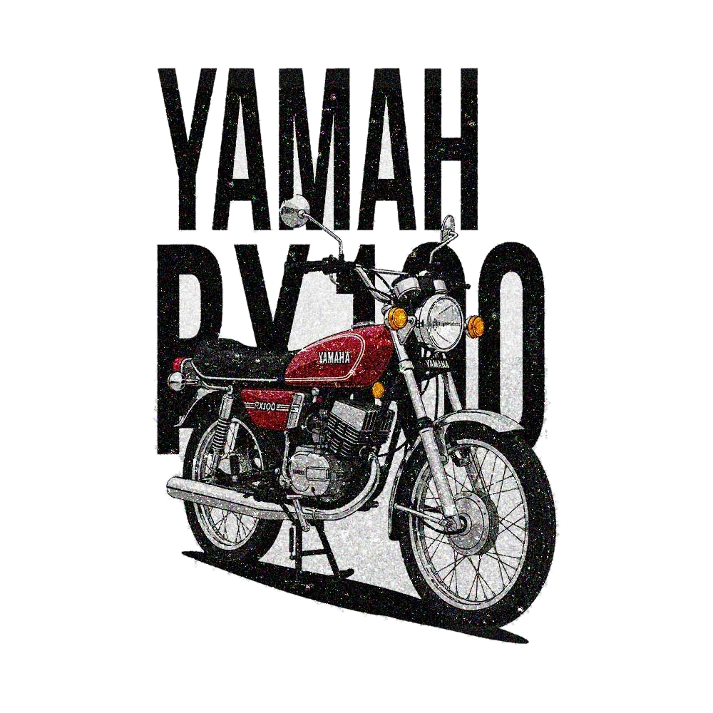 Classic Retro Motorcycle Glitter Sticker